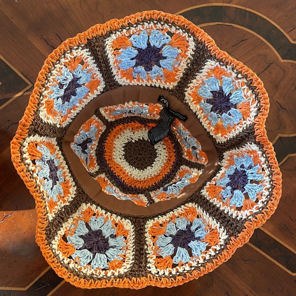 Zara Accessories Zara Papel Crochet Style Multicolored Bucket Hat